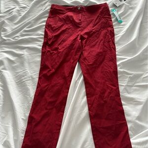 NWT Red Mid Rise Slim Straight Leg Pants